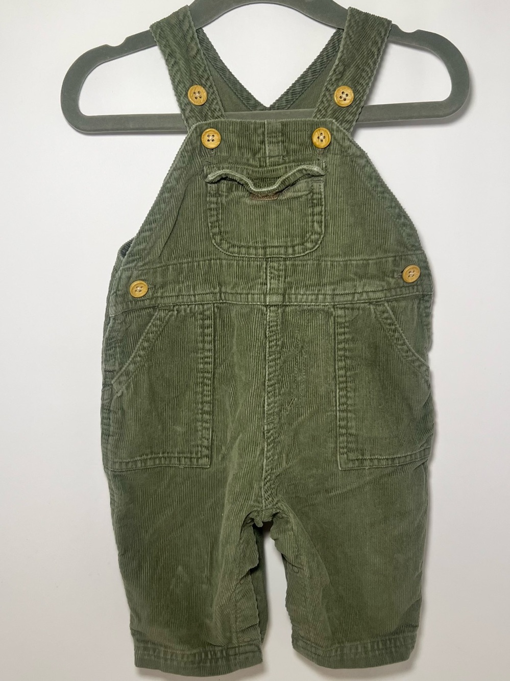 Vintage Old Navy Corduroy Overalls Newborn 0-3 Months Sage Green Goblincore